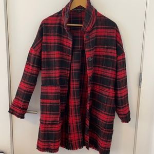 Plaid Shacket Red and Black